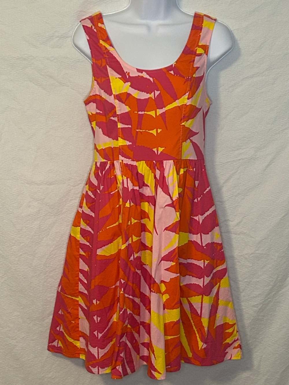Plenty by Tracy Reese Pink, Orange, Yellow Print Sleeveless Dress, Size 6